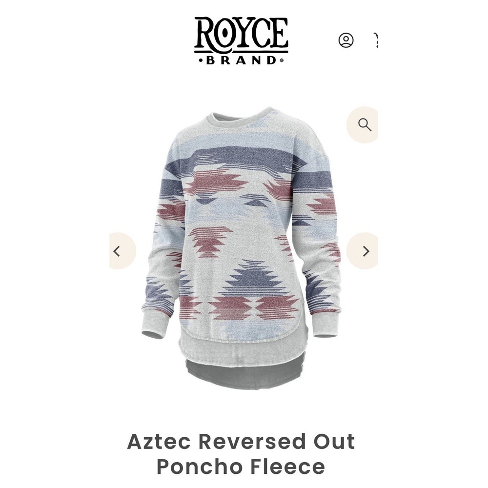 New $69 ROYCE Southwestern Aztec Poncho Style Fleece XL Western Rodeo Store